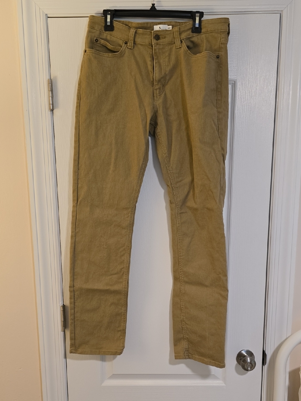 True Craft Tan Khaki Pants with Branded Button